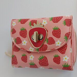 Pink Strawberry Design Wallet NEW